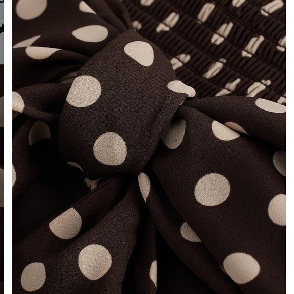 NWT Bloggers Favorite Express Polka Dot Ruched Tie Waist Tube Top - Picture 11 of 13